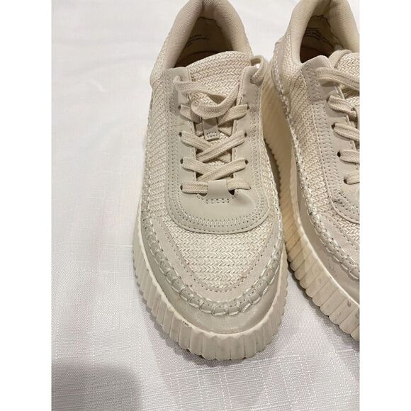 Dolce Vita Denae Sneakers Women’s  Size 8.5M Ivory Vanilla  Woven Shoes - Picture 3 of 8